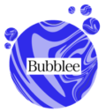 logo de l'entreprise Bubblee, nuances de bleu et écriture au centre