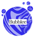 logo de l'entreprise Bubblee, nuances de bleu et écriture au centre
