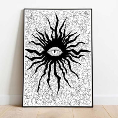 Poster Dark Eye dans cadre noir