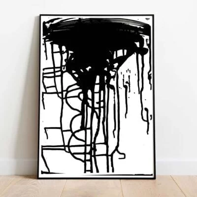 Poster Black Stain dans cadre noir