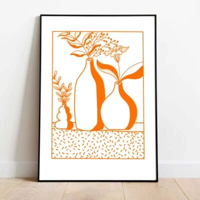 Poster vase Géométrique n°1 dans cadre noir