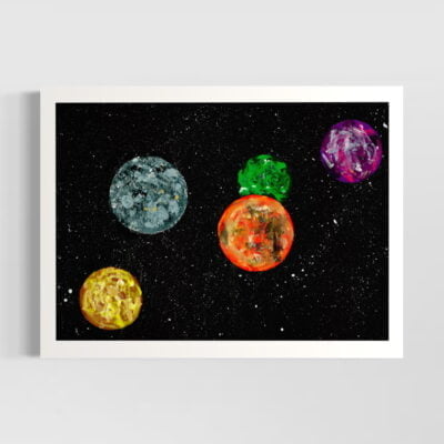 peinture de planètes dans l'espace