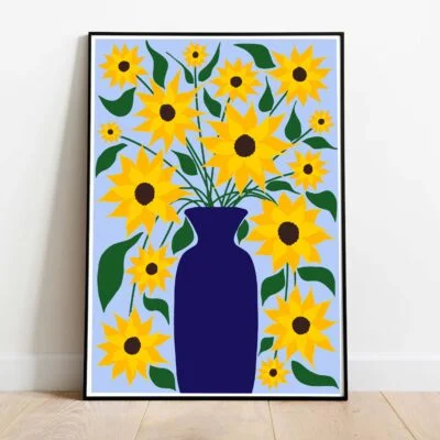Poster vase 3 dans cadre noir