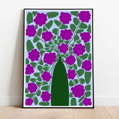 Poster Vase n°4 dans cadre noir