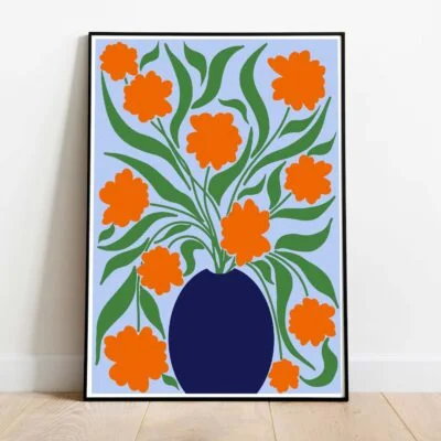 Poster Vase n°5 dans cadre noir