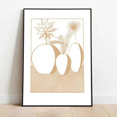 Poster Vase Geometrique n° 2 dans cadre noir