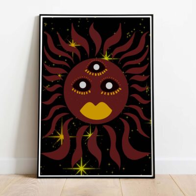 poster astral sun dans cadre noir