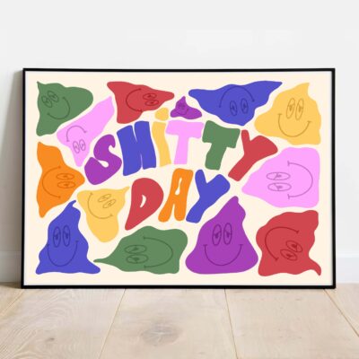 Poster Shitty Day dans cadre noir