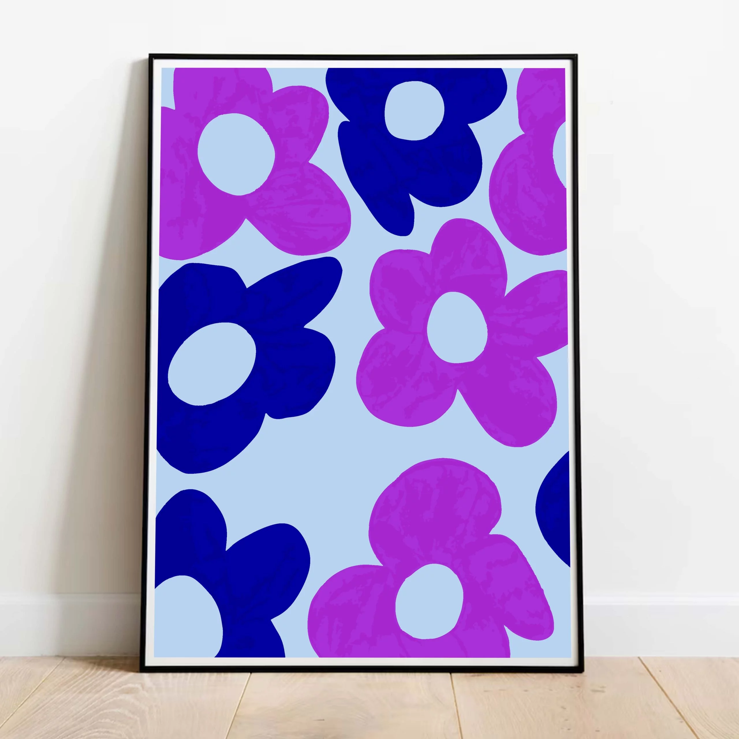 poster Big Flowers dans cadre noir