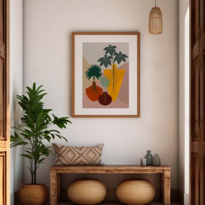 poster Interior Plants dans cadre beige