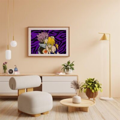 Poster Fairy Tail dans cadre beige
