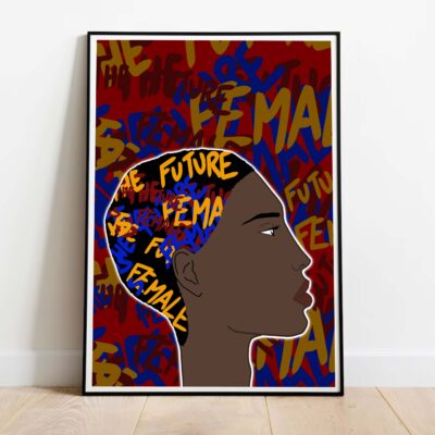 Poster The Future is Female dans cadre noir