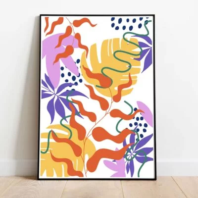 Poster Vivid Plants dans cadre noir