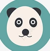 visage de panda souriant