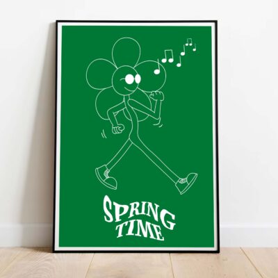 Poster Spring Time dans cadre noir