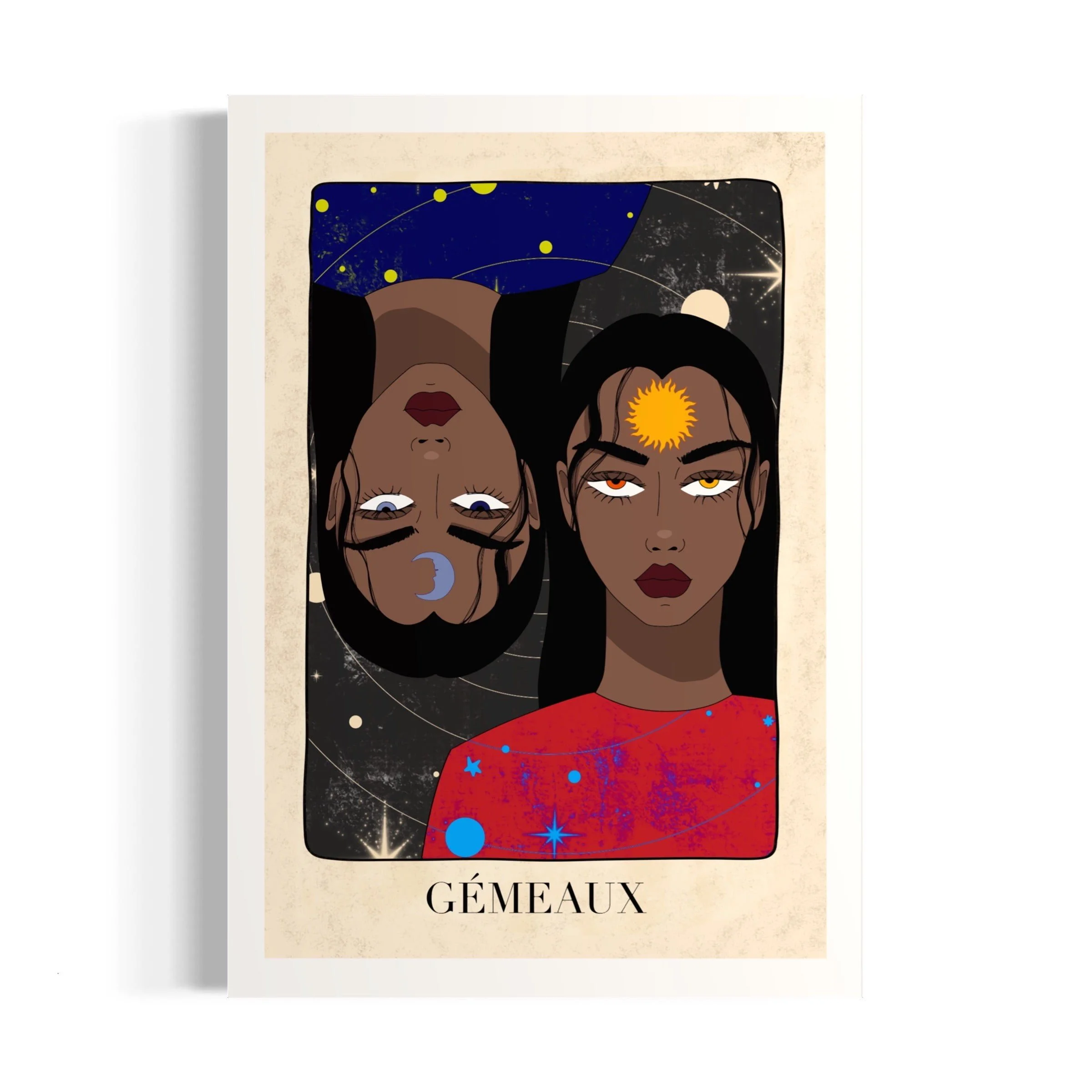 poster gemini visage de deux femmes