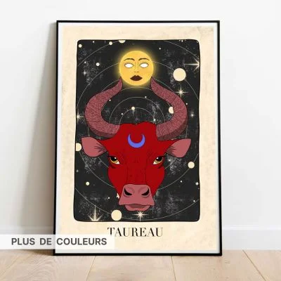 poster taurus dans cadre noir