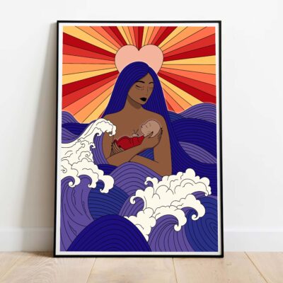 Poster mother of the sea dans cadre noir
