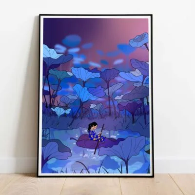 Poster magical trip dans cadre noir