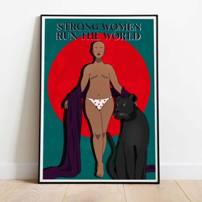 poster strong women dans cadre noir