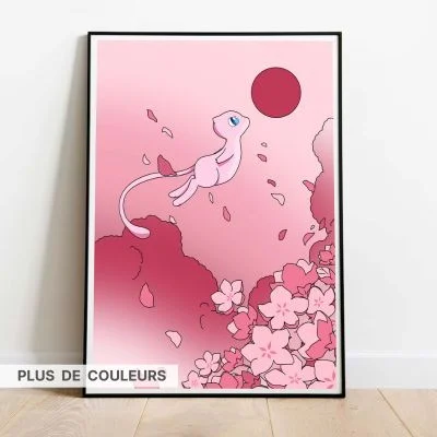 poster rose dans cadre noir
