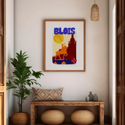 Poster Blois dans cadre beige