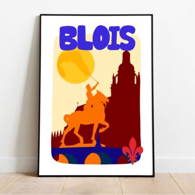 Poster Blois dans cadre noir