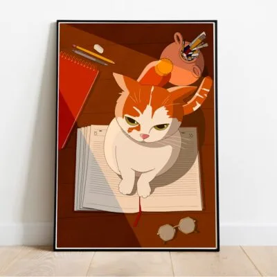 Poster Caramel dans cadre noir