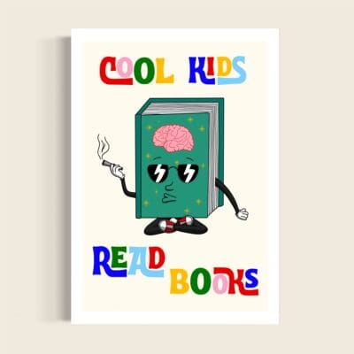 Illustration cool Kids sur mur beige