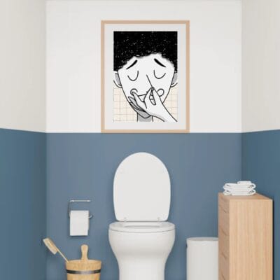 Illustration Hold your nose dans wc