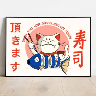 poster sushi master dans cadre noir