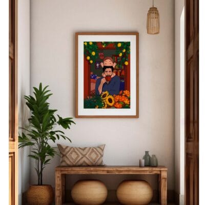 poster daddy cool dans cadre beige