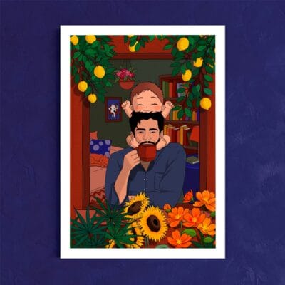 poster daddy cool sur mur bleu