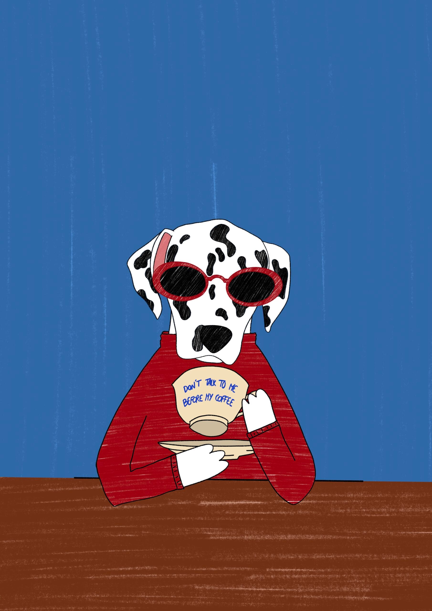 Illustration humoristique d'un dalmatien