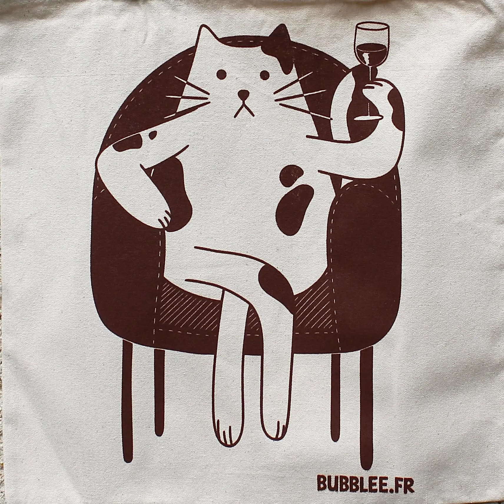 Sac Coton "Drinking Cat" – Image 2