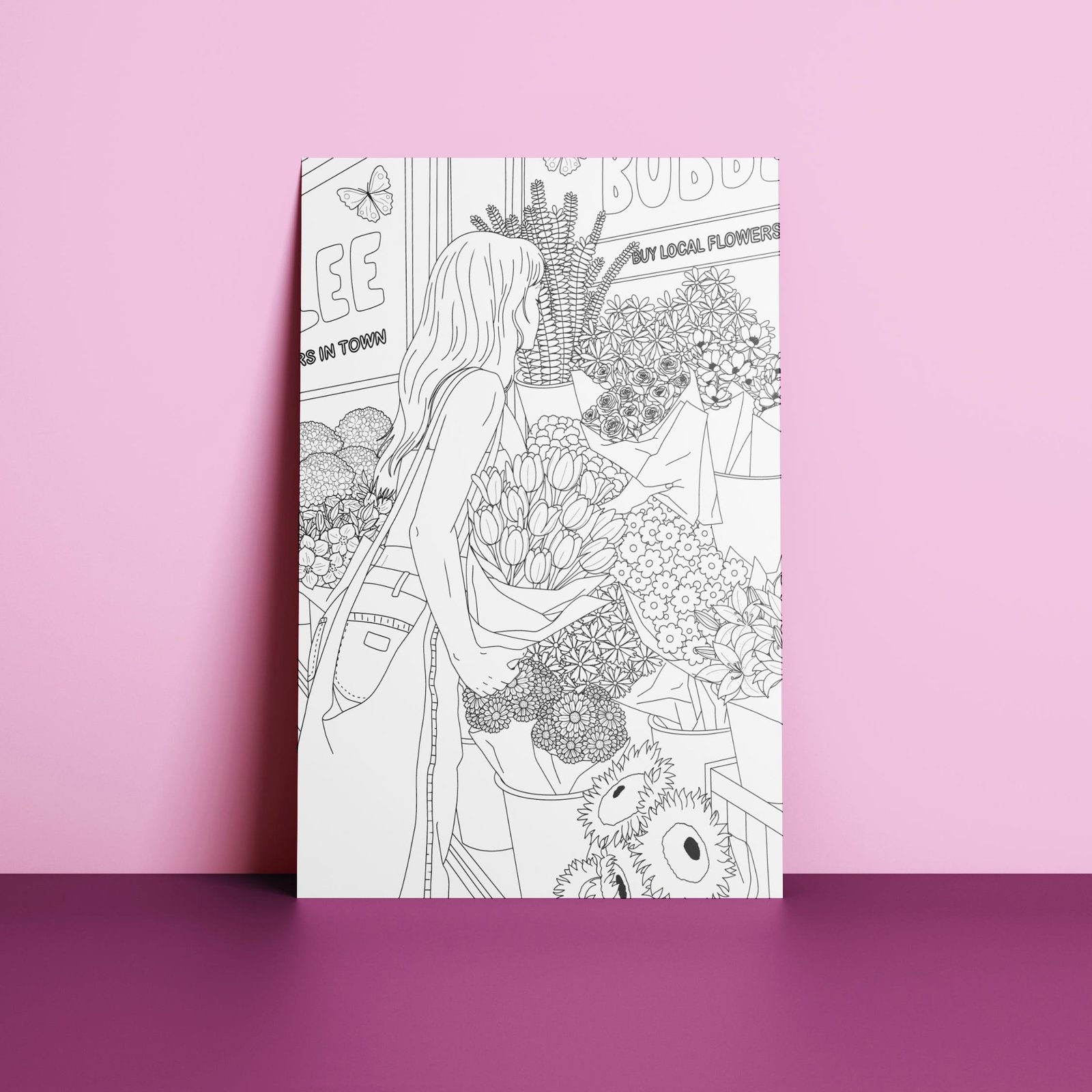 coloriage flower shop
