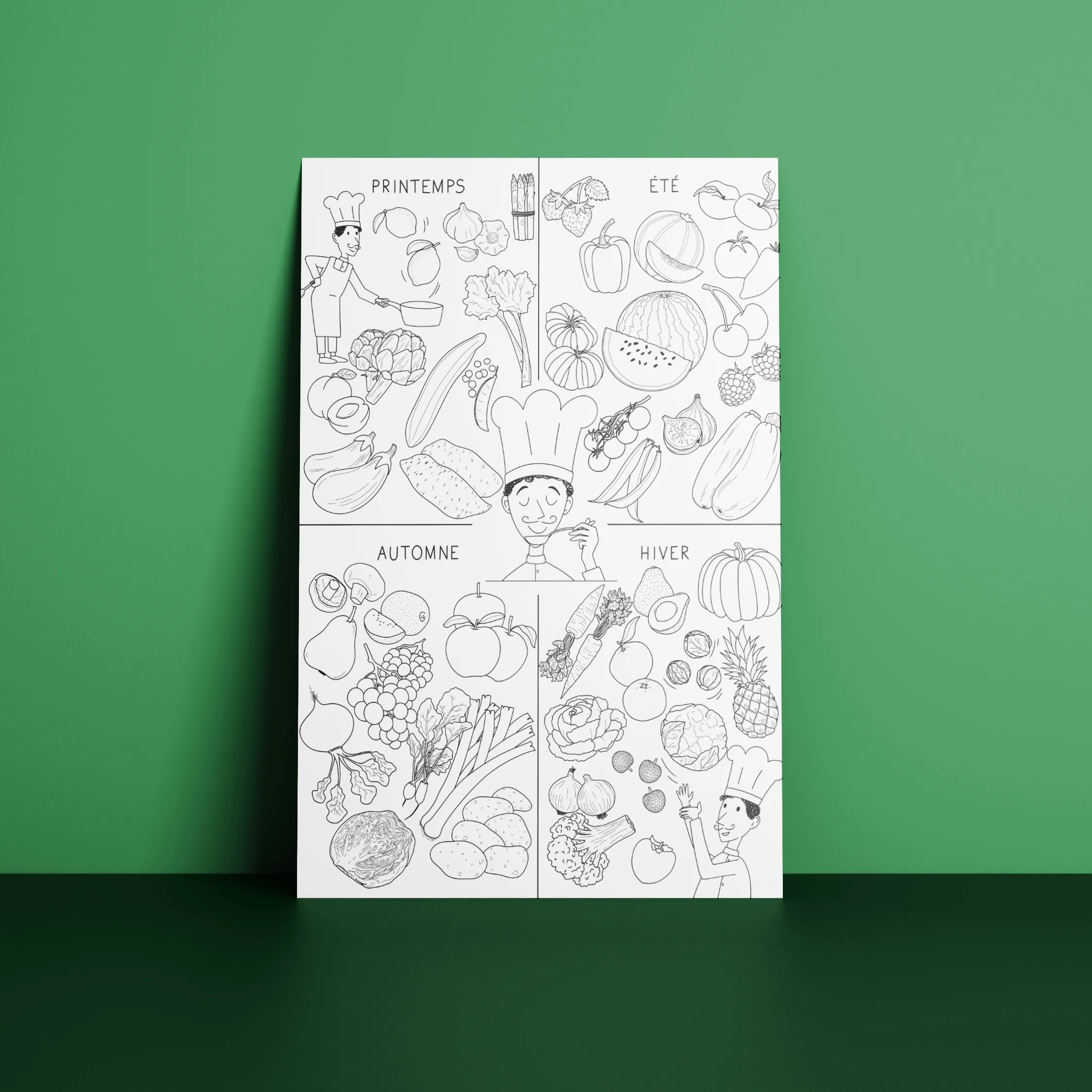 Coloriage "L&eacute;gumes de Saison"