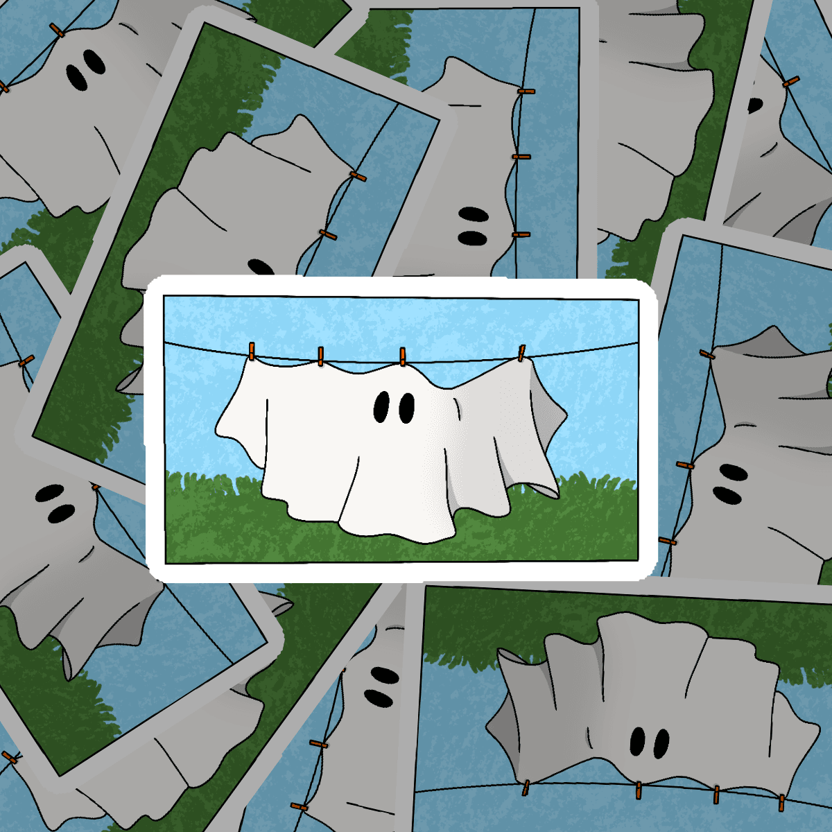 Sticker "Fant&ocirc;me bleu"